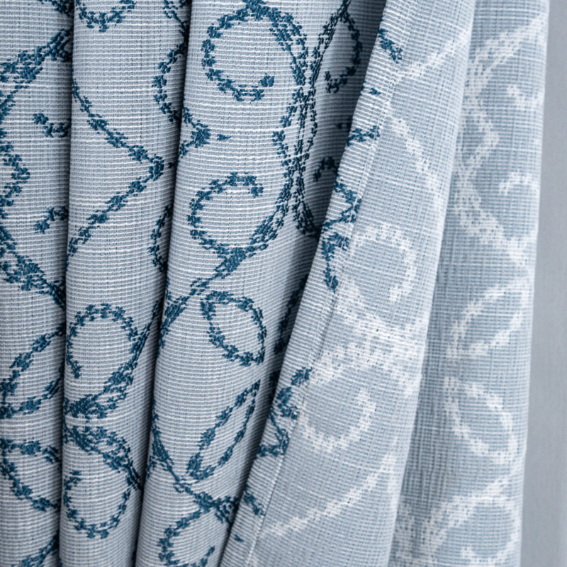 Woodbridge Geometric Room Darkening Window Curtain, Blue