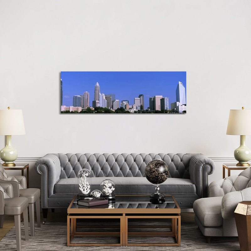Downtown (Uptown) Skyline, Charlotte, Mecklenburg County, North Carolina, USA 1 Piece Wrapped Canvas Panoramic Wall Art