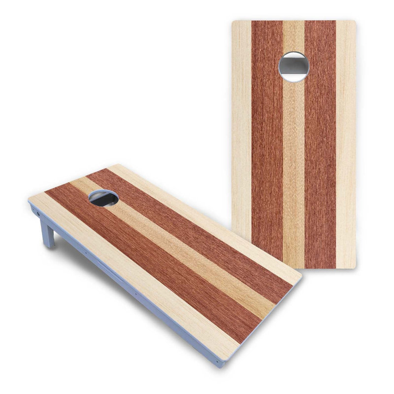 Ensemble de cornhole rayé Woody, AUCUN accessoire