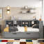 Lit de jour en bois avec lit simple-535192094