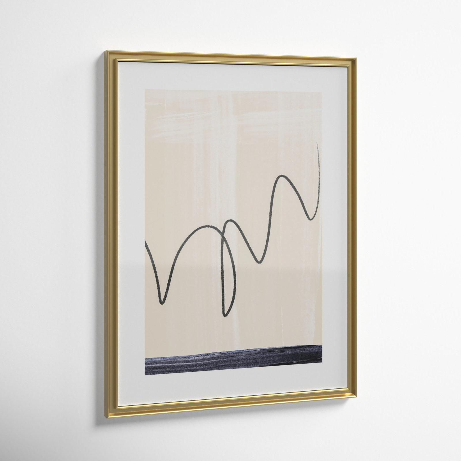 Tigerlily "Departured II" Painting, 24.25" H x 18.25" W x 0.88" D, Gold Framed Paper