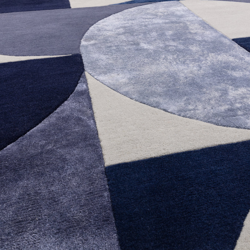 Oval Corel Geometric Wool Hand Tufted Area Rug, Oval 13'4" x 19'2"