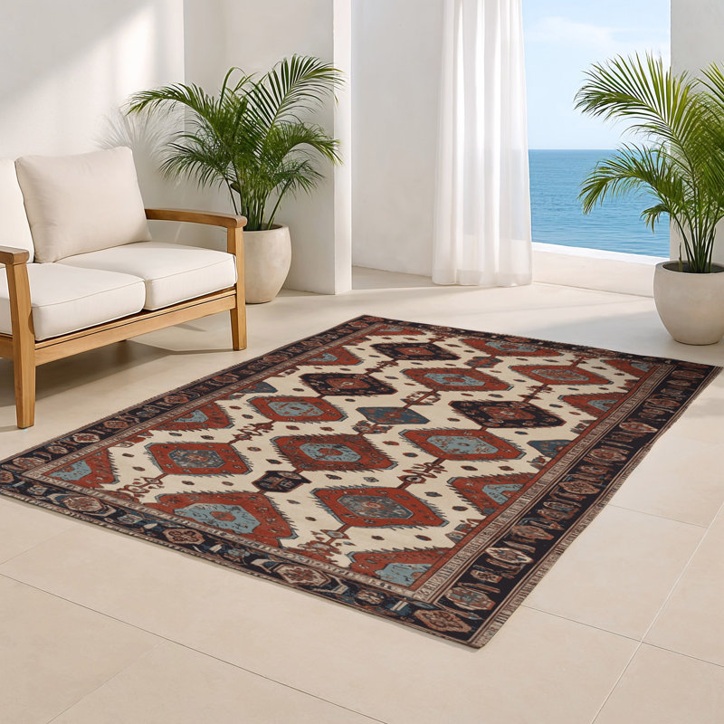 Persian Brown Indoor and Outdoor Area Rug, Rectangle 8' x 10'