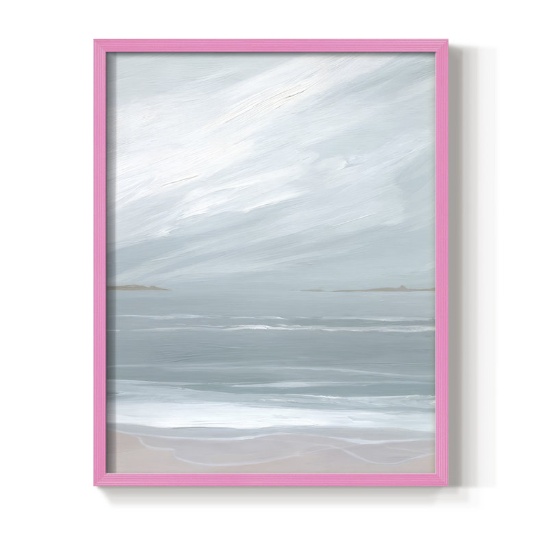 Aqua Soft Shores I, reproduction encadrée - bois massif, H 15 po x l 12 po, Rose