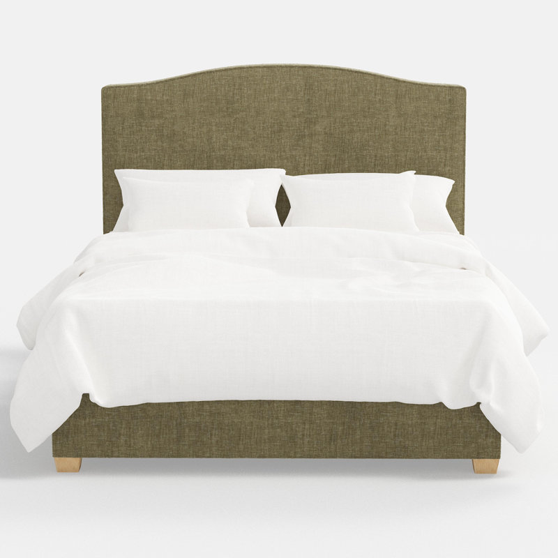Upholstered Bed, Twin, Performance Textured Weave Flax