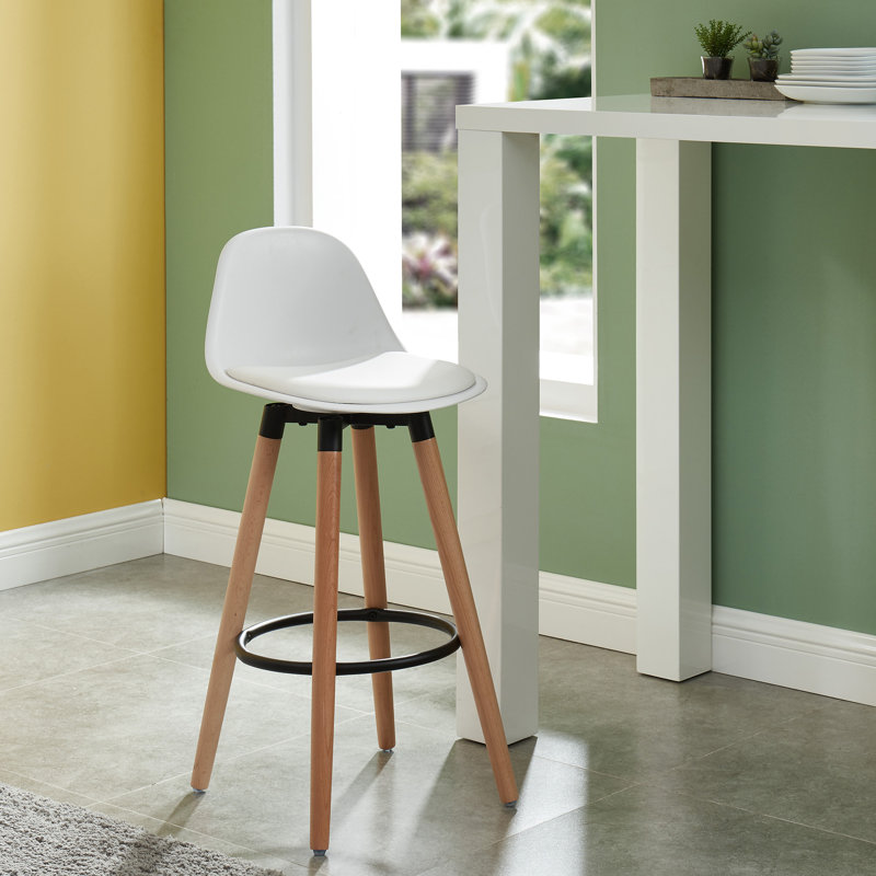Hoban Upholstered Counter Stool, White