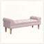 Banc bout de lit capitonné, grand repose-pieds rembourré, repose-pieds avec pieds, tabouret avec accoudoirs roulés, banc rembourré en tissu-129506386