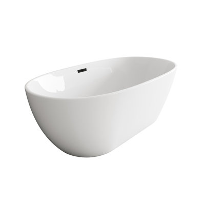 Cateisha 67'' x 30.7'' Freestanding Soaking Acrylic Bathtub
