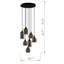 Luminaire suspendu grappe 7 lumières Pixley