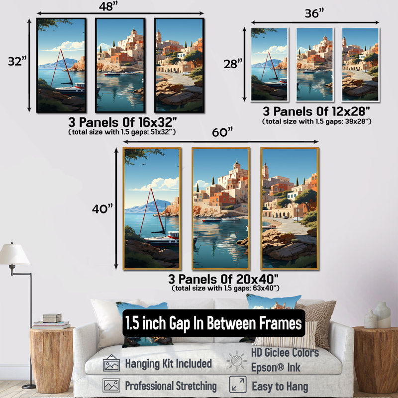 Capri, Italie, paysage côtier, rêve V - Italie, art mural paysage, Cadre flottant noir, H 32 po x l 48 po x P 1 po