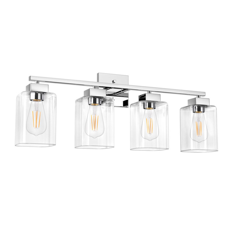 Éclairage pour meuble-lavabo 4 lumières, luminaires de salle de bain de conception carrée, éclairage de salle de bain carré sur miroir