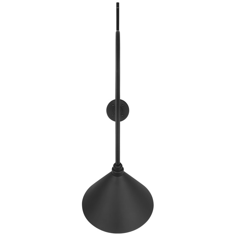 Thomas O'Brien, "Academy 36" Anchored Larrabee Barn Light in Matte Black with 9" Soft Copper Conical Savannah Shade, Black