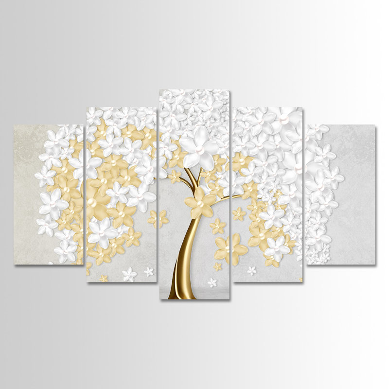 Superbe ensemble d'art mural décoratif en bois aggloméré 5 pièces, 39,4 x 23,6 pouces | 100% panneau de fibres à densité moyenne avec une épaisseur de 0,1 pouce, impression numérique UV | Parfait pour le salon, la chambre à coucher et le bureau, avec un design élégant et accrocheur