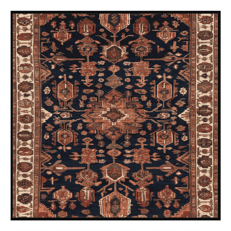 Machine Washable Persian Brown Area Rug, Square 3'