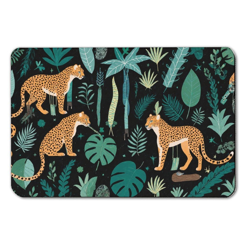 Tapis de bain Jungle Leopard And Leaves - 16 x 24