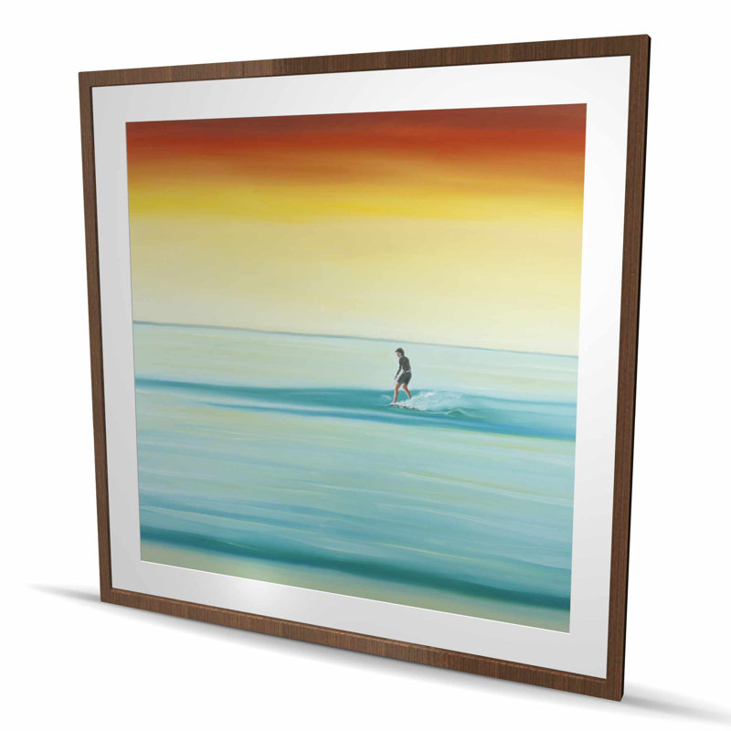 A surfer by dawn - Blue Hobbies framed matted print decor