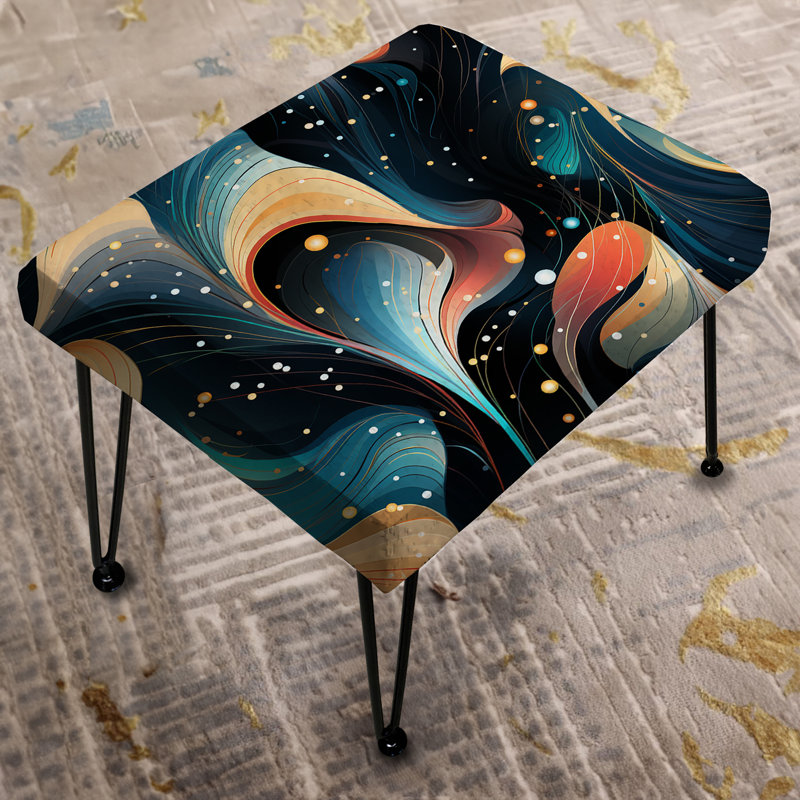 Celestial Dreams Galaxy Pattern - Abstract Rectangle Ottoman