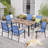 6 - Person Metal Patio Dining Set With Rectangular Table-1318897426