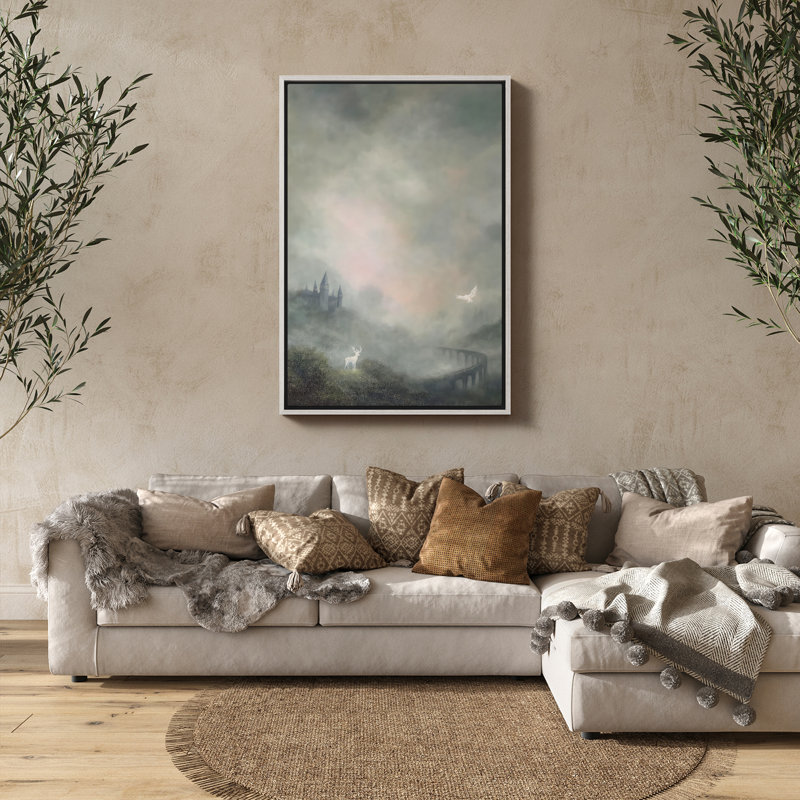 Art mural encadré abstrait rétro antique classique pour chambre à coucher, H 36 po x l 24 po, Blanc