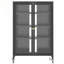 Meuble de rangement multimédia avec tablettes ajustables et roulettes