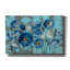  «Aquamarine Floral On Blue» par Silvia Vassileva, art mural sur toile, 40 po x 26 po