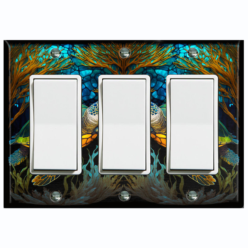 Copper Rust Patina Teal Print 3 - Gang Rocker Standard Wall Plate
