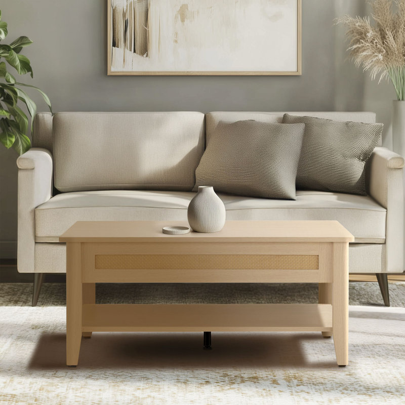 Breshawna 34.5'' W Rattan Lift-Top Coffee Table