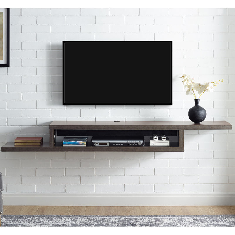 Meuble télé flottant pour téléviseur de 65 po ou moins Sroda, Gris