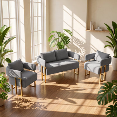Ensemble de canapé à 4 places avec pieds en métal doré l 51,18 po x P 25,2 po x TS TS