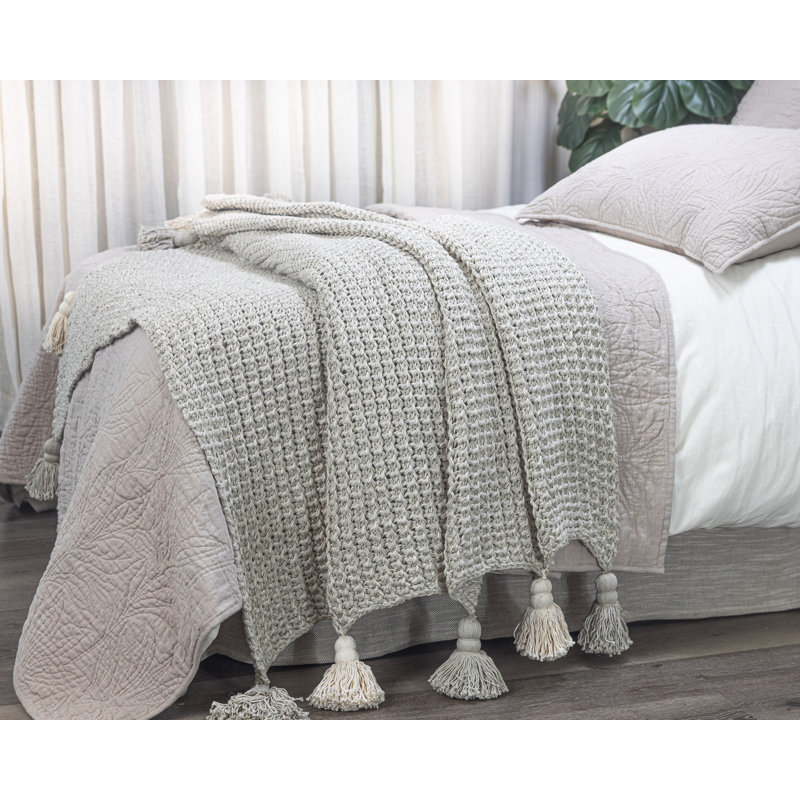 Lawrence Knitted Throw Blanket, Gray