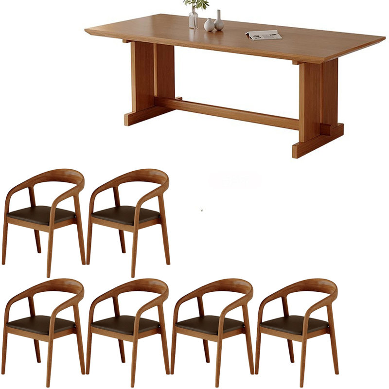 Modern simple solid wood dining table set., 29.5"H x 70.8"L x 31.4"W