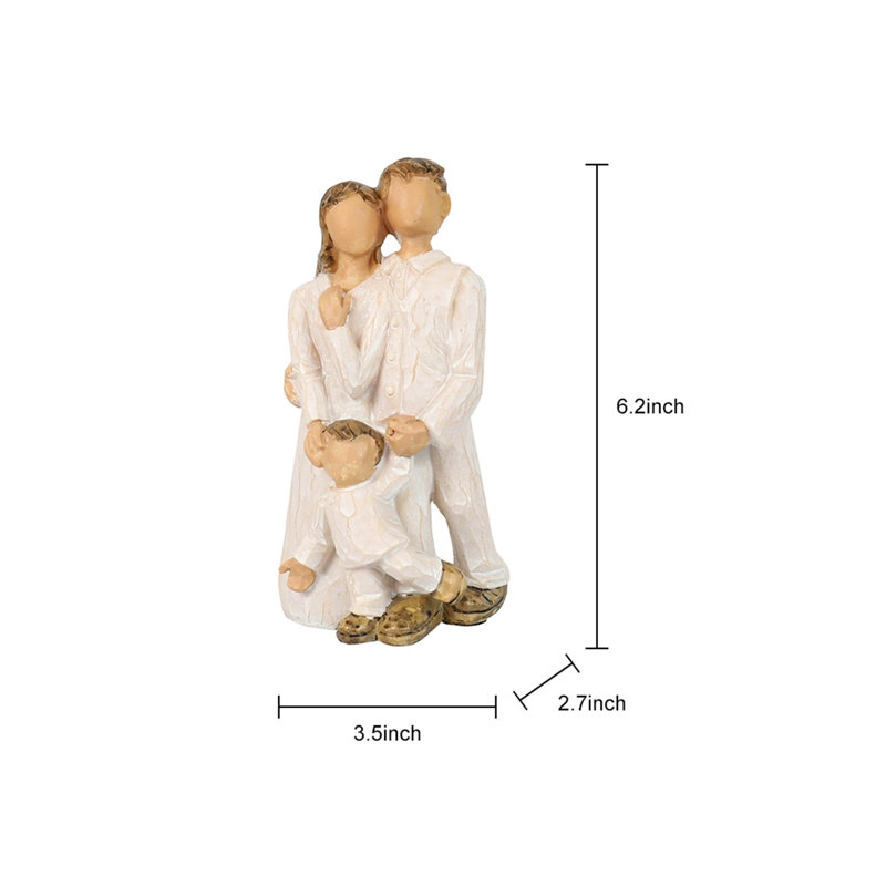 Mère père enfant famille sculptée