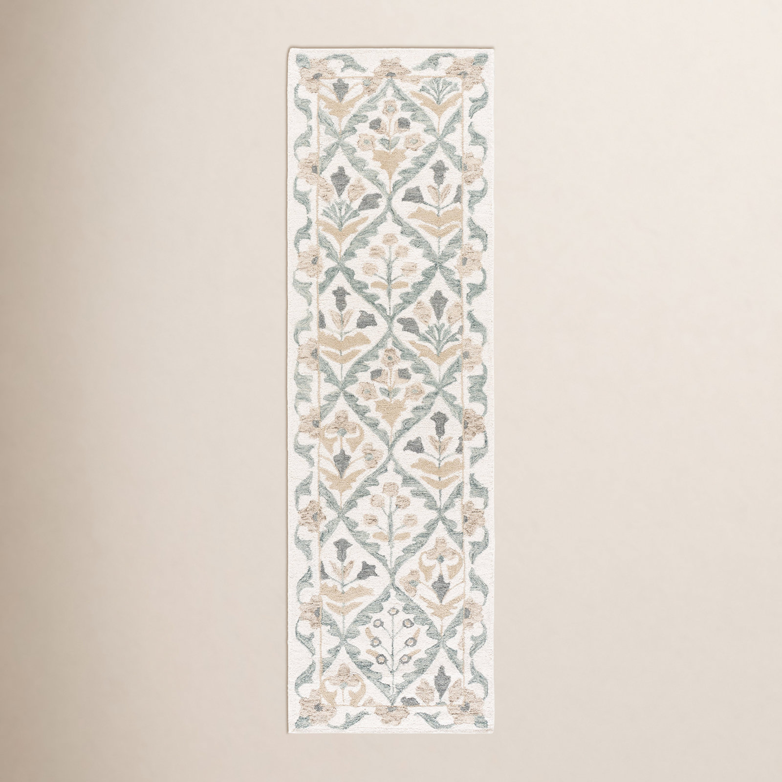 Hand-Tufted Wool Floral Rug, Runner 2'3" x 8'