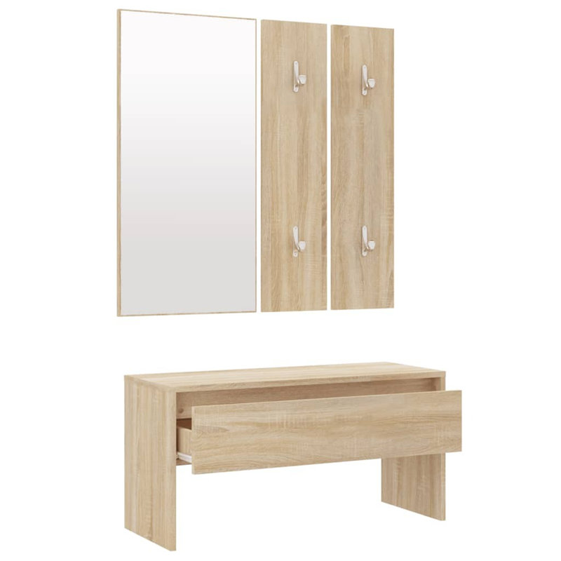 Ivens vidaXL Hallway Furniture Set Engineered Wood, Oak