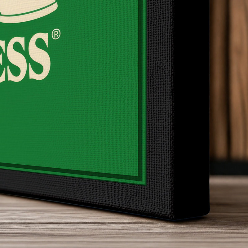 Chess in Green Geometric - Wrapped Canvas, 18x12 - 45.7 x 30.5 cm, Black Border