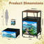 Table de chevet 2 tiroirs avec station de charge, table de chevet pour chambre avec ports USB et amp; Outlets, tablette ouverte noire, table de chevet avec impression de ciel bleu Great Hills