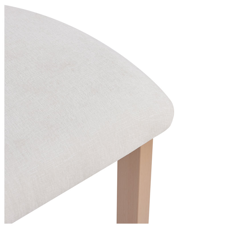 Tabourets de bar rembourrés de 26,5 po à dossier bas - Élégants tabourets de cuisine à siège rond avec structure en métal naturel, siège confortable en tissu rembourré de mousse, blanc et naturel