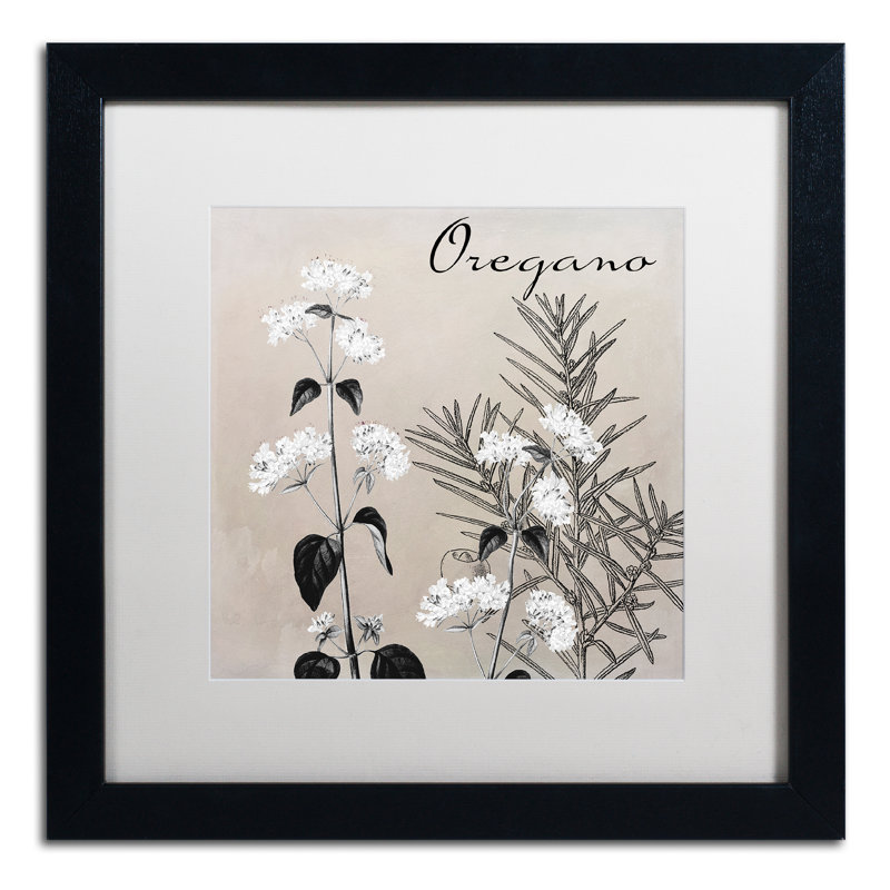 «Flowering Herbs II» par Jadaya, impression encadrée, Blanc, H 16 po x l 16 po x P 0,5 po, Cadre brun