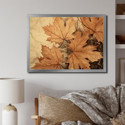 «Brown Beige Leafs Harmony I», reproduction sur toile