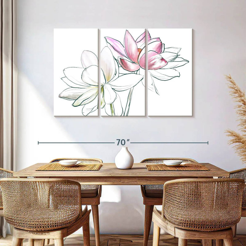 Duo de fleurs de lotus Harnek, H 36 po x l 57 po