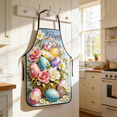 Tabliers sur le thème de Pâques et mettant en vedette des lapins et des œufs de Pâques imprimés et des tabliers parfaits pour la cuisine et les fêtes