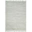 Tapis gris / ivoire en laine tissé à plat à la main à motif géométrique-530350078