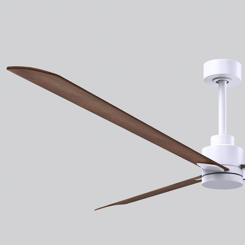Ventilateur de plafond Alessandra 72, Blanc mat, Noyer