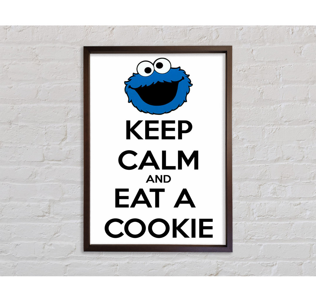 Küche Zitat Keep Calm And Eat A Cookie - Einzelbildrahmen Typografie auf Leinwand