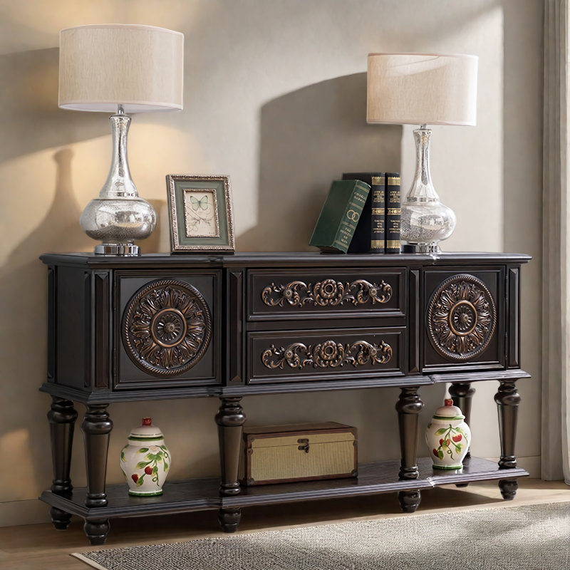 Classic Multi-Function Solid Wood Sideboard, Walnut