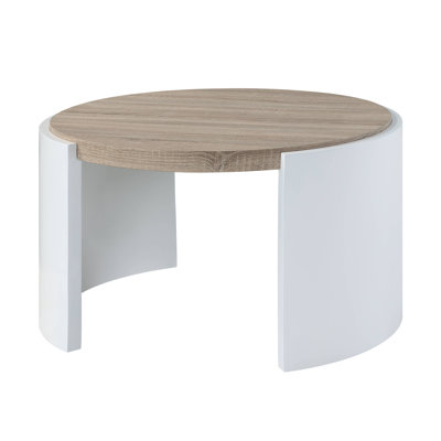 Table basse en chêne et blanc Zoma