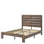 Structure de lit double, structure de lit plateforme en bois, silencieuse, aucun sommier nécessaire et outil d'assemblage facile, grand rangement sous le lit