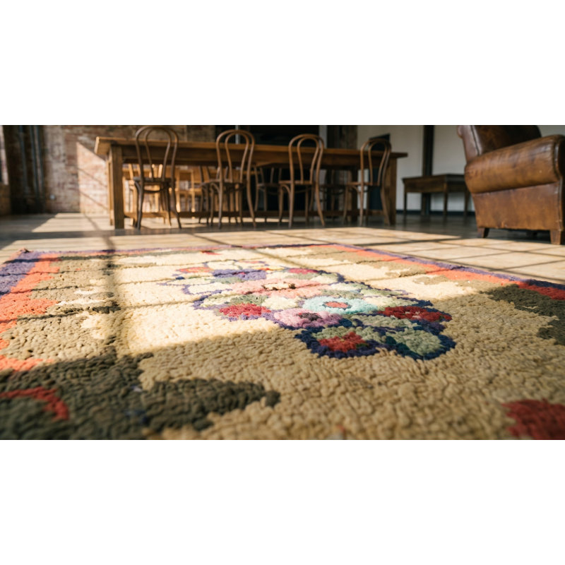 Tapis multicolore antique en laine crochetée American Jewel Tones