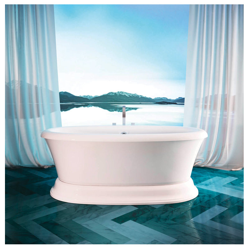 Balneo 72'' L Freestanding Soaking Bathtub, Back