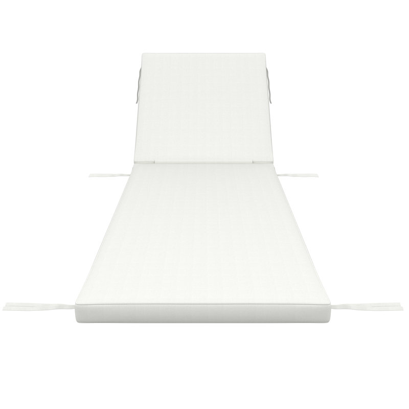 Outdoor Chaise Cushion With Sunbrella Fabric, 26" W x 80" D, Sunbrella® Canvas White